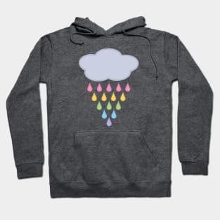 Raining Rainbow Rain Cloud in Purple Hoodie